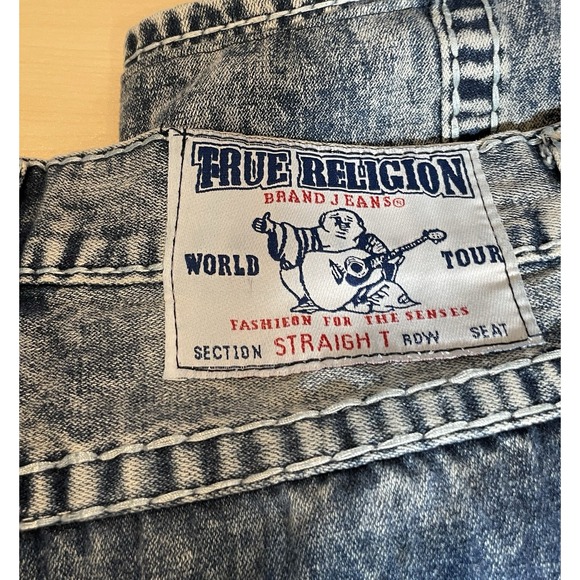 True Religion Jeans Mens 38 Blue Denim Zip Straight Flap Pocketed‎ Men
